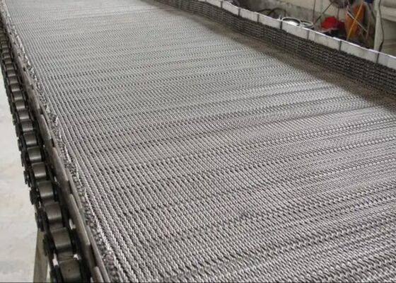 Food Grade 304 Stainless Steel Conveyor Belt Corrosion Proof for Vegetable Washing