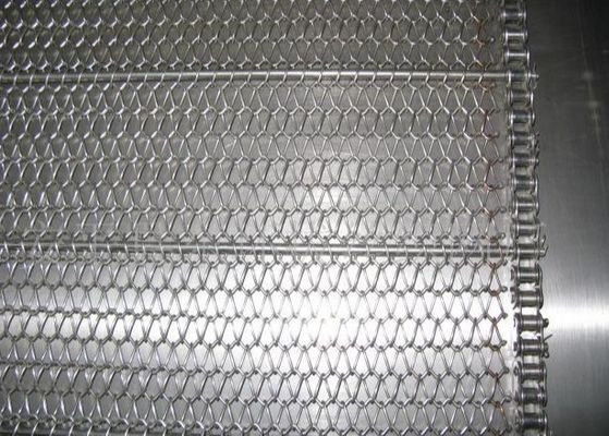 Drying And Draining 201 Chain Mesh Conveyor Belt 3mm Dia