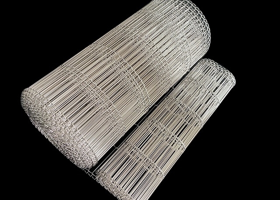 5 mm larghezza del cerchio Flat Flex Conveyor Belt Metal Wire Mesh Donauts Produzione