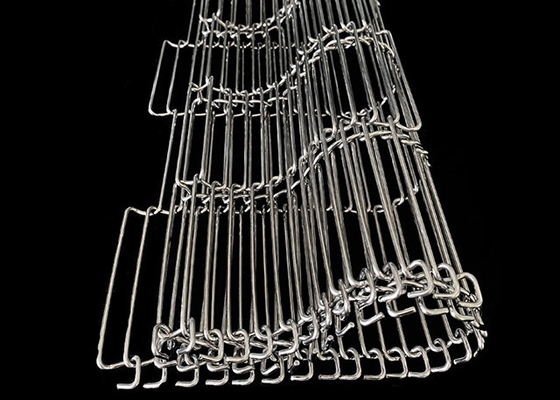 Cintura trasportatrice a maglia in acciaio inossidabile piatta e flessibile 304 316 316l