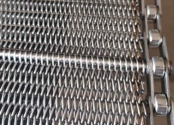 Cintura trasportatrice a maglia a catena in acciaio inossidabile di grado alimentare 304 larghezza 1,2 m 1,5 m 1,8 m