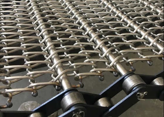 nastro trasportatore a catena in acciaio inossidabile a maglia metallica per l'industria alimentare