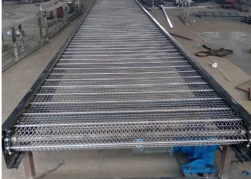 10 20 30 40 50 Rete a catena in acciaio inox SUS304 per trasportatore