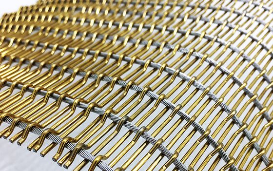 Ampia rete metallica decorativa personalizzata in filo di rame in acciaio inossidabile per la costruzione di facciate continue