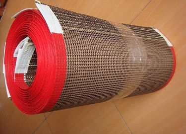 10 il bordo rosso PTFE Mesh Belt, PTFE del × 10 ha ricoperto il nastro trasportatore della vetroresina