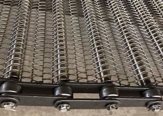 Il cavo tessuto a spirale Mesh Chain Conveyor Belt Food classifica il materiale degli ss