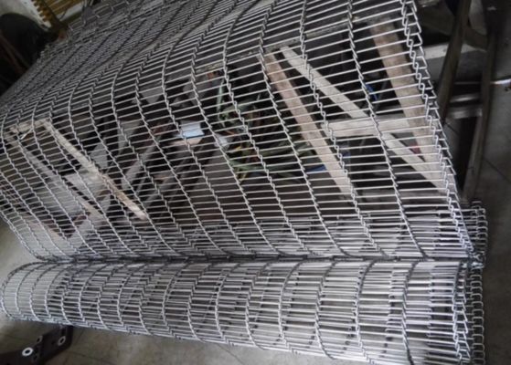 Acciaio inossidabile 3mm Dia Flat Flex Conveyor Belt di processo 316l della carne